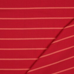 Rippenjersey DYED Streifen - magenta /CORAL