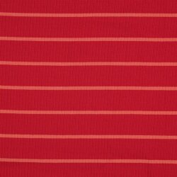 Rippenjersey Streifen - magenta /koralle