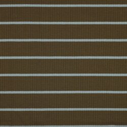 Rippenjersey Streifen - dunkeloliv/mint