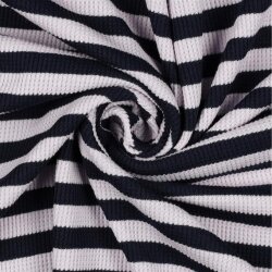 WAFELGAREN GEVERFDE Strepen - NAVY / LILA