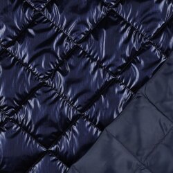 Steppstoff Jackenstoff glänzend - nachtblau