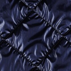 Steppstoff Jackenstoff glänzend - nachtblau
