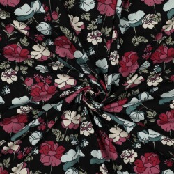 JERSEY BIG Flowers - BLACK