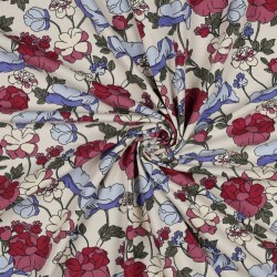 JERSEY BIG Flowers - ECRU