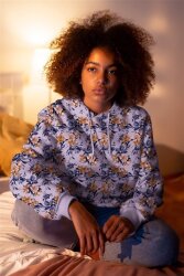 French Terry Digital Flowers - cream