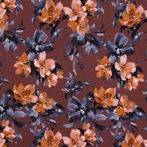 French Terry Digital Flowers - mauve