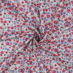 Katoen popeline digitaal kleine bloemen - wit