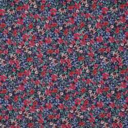 Cotton poplin digital small flowers - dark blue