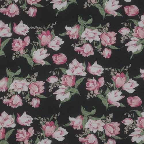 Fiori di CHIFFON - NERO / ROSA