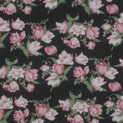 CHIFFON Flowers - BLACK / PINK