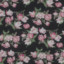CHIFFON Flowers - BLACK / PINK