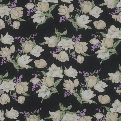 CHIFFON Flowers - BLACK / LAVENDER