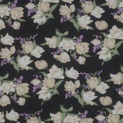 CHIFFON Flowers - BLACK / LAVENDER