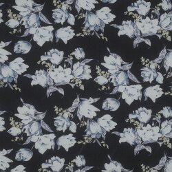 CHIFFON Flowers - BLACK / LIGHT BLUE