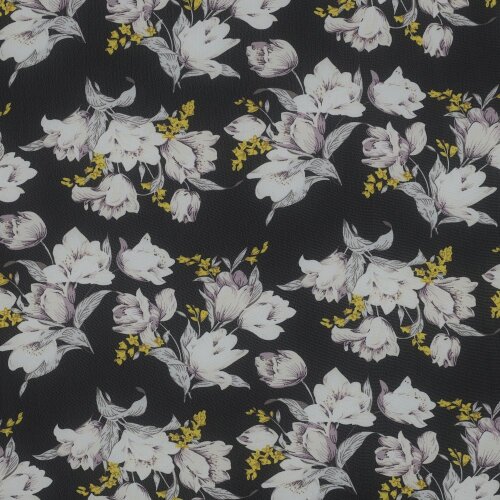 CHIFFON Flowers - BLACK / LIGHT LILAC