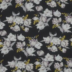 CHIFFON Flowers - BLACK / LIGHT LILAC