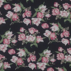 CHIFFON Flowers - NAVY / PINK