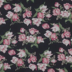 CHIFFON Flowers - NAVY / PINK