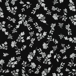 FIORI DI VISCOSA STAMPATI - NERO