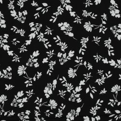 FIORI DI VISCOSA STAMPATI - NERO