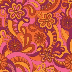 Fashion Fabric Paisley Flowers - orange