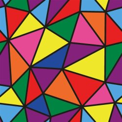 Tissu de mode mosaïque triangulaire multicolore - noir