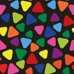 Tissu de mode Triangles multicolores - noir