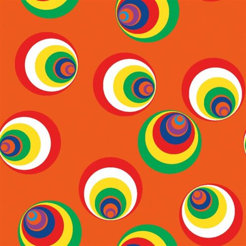 Tela de moda decoración tela arco iris círculos - naranja