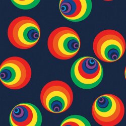 Fashion fabric decoration fabric rainbow circles - blue