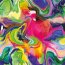 Módní dekorační tkanina digitální akvarel gradient - růžová