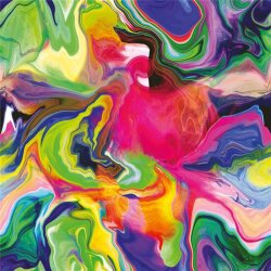 Polyester Jersey digitaal aquarelverloop - Roze