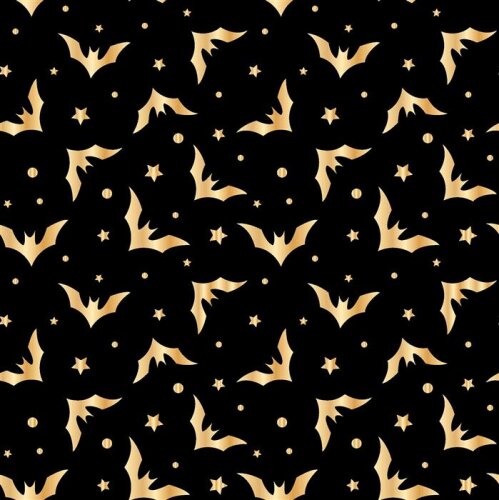 Murciélagos de poliéster jersey estampado - negro