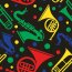 Tessuto moda tessuto decorativo banda musicale colorata - nero