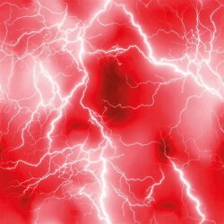 Polyester jersey lightning bolts - red
