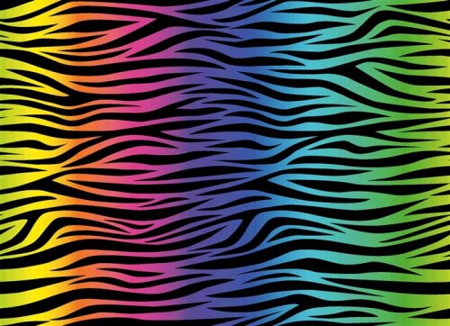 Polyester Jersey bunte Zebrastreifen - schwarz