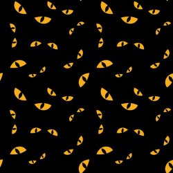 Polyester jersey film imprimé yeux de chat - noir