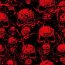 Polyester Jersey Impression filmée Têtes de mort rouges - noir
