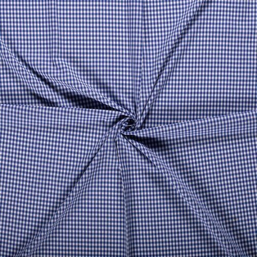 Baumwollpopeline garngefärbt Vichy Karo 5mm - royalblau