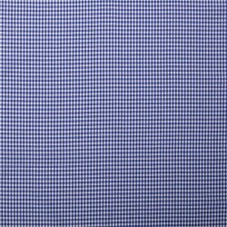 Katoen poplin garen geverfd Vichy ruit 5mm - koningsblauw