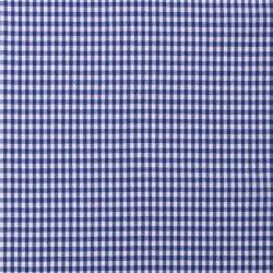 Katoen poplin garen geverfd Vichy ruit 5mm - koningsblauw