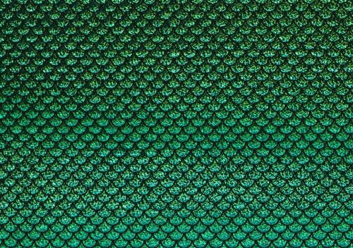 Fólie Jersey Mermaid Scales Hologram - zelená