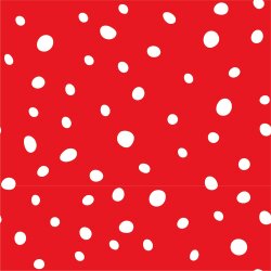 Bavlněný žerzej s puntíky - červený