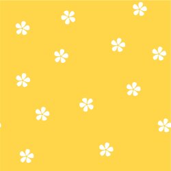 Katoenen tricot bloemetjes - zonnig geel
