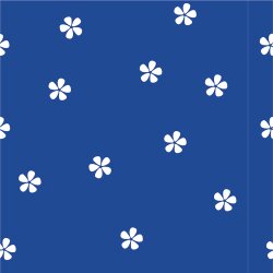 Katoenen tricot bloemetjes - kobaltblauw