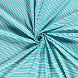 Jersey coton rayé 1mm - turquoise