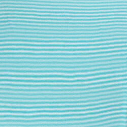 Jersey coton rayé 1mm - turquoise