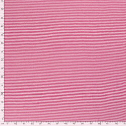 Katoenen tricot strepen 1mm - roze