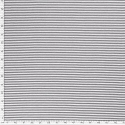 Jersey coton rayé 5mm - gris pierre