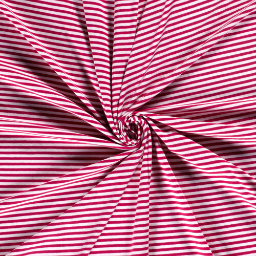 Maglia di cotone a righe 5 mm - rosa