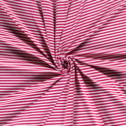 Jersey coton rayé 5mm - rose